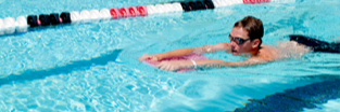 Photo: student swimming in pool lanes in Aquaplex Photo: student swimming in pool lanes in Aquaplex